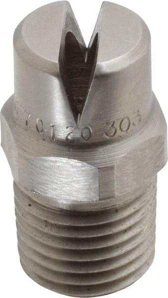 Bete Fog Nozzle - 1/4" Pipe, 120° Spray Angle, Grade 303 Stainless Steel, Standard Fan Nozzle - Male Connection, 11.1 Gal per min at 100 psi, 0.203" Orifice Diam - Americas Industrial Supply