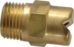 Bete Fog Nozzle - 1/2" Pipe, 65° Spray Angle, Brass, Standard Fan Nozzle - Male Connection, 15.8 Gal per min at 100 psi, 1/4" Orifice Diam - Americas Industrial Supply