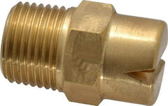Bete Fog Nozzle - 1/2" Pipe, 120° Spray Angle, Brass, Standard Fan Nozzle - Male Connection, 15.8 Gal per min at 100 psi, 1/4" Orifice Diam - Americas Industrial Supply