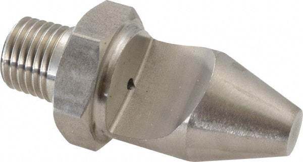 Bete Fog Nozzle - 1/4" Pipe, 50° Spray Angle, Grade 303 Stainless Steel, High Impact - Narrow Fan Nozzle - Male Connection, 1.58 Gal per min at 100 psi, 0.078" Orifice Diam - Americas Industrial Supply