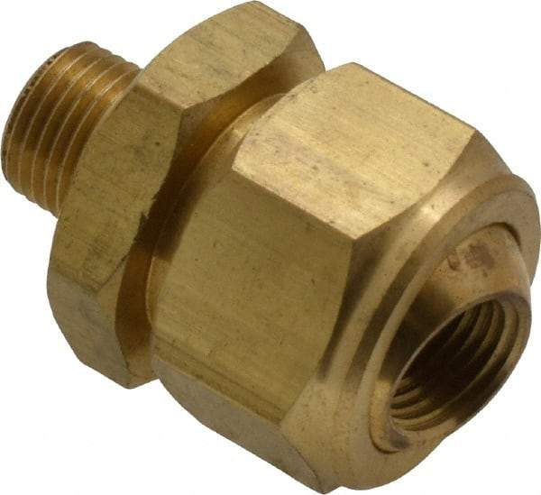 Bete Fog Nozzle - 1/8" Pipe, 40 to 70° Spray Angle, Brass, Adjustable Swivel Joint Nozzle - For Use With Bete - Nozzles Where Alignment of The Spray Direction is Required - Americas Industrial Supply