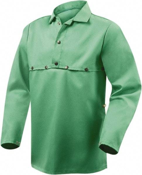 Steiner - Size L, Flame Resistant, Cape Sleeves & Bib - Sateen Cotton, 9 oz, Green - Americas Industrial Supply