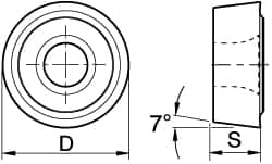 Kennametal - RCMT10T3M0 Grade KC725M Carbide Milling Insert - TiN/TiCN/TiN Finish, 5/32" Thick, 10mm Inscribed Circle - Americas Industrial Supply