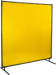 Steiner - 8 Ft. Wide x 6 Ft. High x 3/4 Inch Thick, 14 mil Thick Transparent Vinyl Portable Welding Screen Kit - Yellow - Americas Industrial Supply