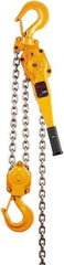 Harrington Hoist - 12,000 Lb Lifting Capacity, 10' Lift Height, Lever Hoist - Made from Chain, 72 Lb Avg Pull to Lift Rated Load, 2 Chains - Americas Industrial Supply