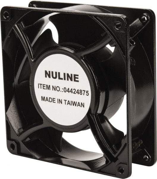 Value Collection - 230 Volts, AC, 53 CFM, Square Tube Axial Fan - 0.9 Amp Rating, 1,850 to 2,100 RPM, 4.7" High x 4.7" Wide x 1-1/2" Deep - Americas Industrial Supply