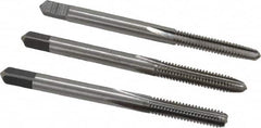 Interstate - #8-32 UNC, 4 Flute, Bottoming, Plug & Taper, Bright Finish, High Speed Steel Tap Set - Right Hand Cut, 2-1/8" OAL, 3/4" Thread Length - Americas Industrial Supply