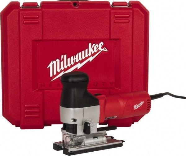 Milwaukee Tool - 6.2 Amp, 500 to 3,000 SPM, 1 Inch Stroke Length, Electric Jigsaw - 120V, 9-1/2 Ft. Cord Length, 45° Cutting Angle - Americas Industrial Supply