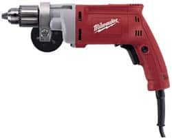 Milwaukee Tool - 1/2" Keyed Chuck, 850 RPM, Pistol Grip Handle Electric Drill - 8 Amps, 120 Volts, Reversible, Includes 1/2" Magnum Drill, Chuck Key with Holder, Side Handle - Americas Industrial Supply