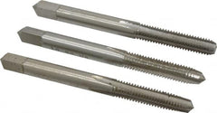 Interstate - #12-28 UNF, 4 Flute, Bottoming, Plug & Taper, Bright Finish, High Speed Steel Tap Set - 2-3/8" OAL, 15/16" Thread Length - Americas Industrial Supply