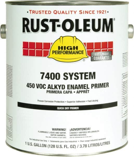 Rust-Oleum - 5 Gal Red Alkyd Primer - 290 to 585 Sq Ft Coverage, 450 gL Content, Direct to Metal, Interior/Exterior - Americas Industrial Supply