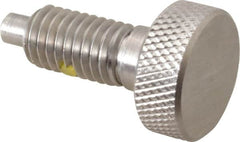 Gibraltar - 1/2-13, 7/8" Thread Length, 1/4" Max Plunger Diam, 1 Lb Init to 10 Lb Final End Force, Knob Handle Plunger - Knurled Knob, 1.13" Body Length, 7/8" Length Under Head/Shoulder, 1/4" Plunger Projection - Americas Industrial Supply