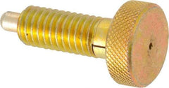 Gibraltar - 3/8-16, 3/4" Thread Length, 0.185 to 0.186" Max Plunger Diam, 0.5 Lb Init to 3 Lb Final End Force, Locking Knob Handle Plunger - Knurled Knob, 0.97" Length Under Head/Shoulder, 0.22" Plunger Projection - Americas Industrial Supply