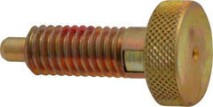 Gibraltar - 3/8-16, 3/4" Thread Length, 0.185 to 0.186" Max Plunger Diam, 0.5 Lb Init to 3 Lb Final End Force, Locking Knob Handle Plunger - Knurled Knob, 0.97" Length Under Head/Shoulder, 0.22" Plunger Projection - Americas Industrial Supply