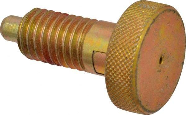 Gibraltar - 1/2-13, 0.65" Thread Length, 1/4 to 1/4" Max Plunger Diam, 0.5 Lb Init to 4 Lb Final End Force, Locking Knob Handle Plunger - Knurled Knob, 0.9" Length Under Head/Shoulder, 1/4" Plunger Projection - Americas Industrial Supply