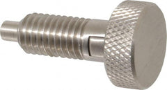 Gibraltar - 1/2-13, 0.65" Thread Length, 1/4 to 1/4" Max Plunger Diam, 0.5 Lb Init to 4 Lb Final End Force, Locking Knob Handle Plunger - Knurled Knob, 0.9" Length Under Head/Shoulder, 1/4" Plunger Projection - Americas Industrial Supply