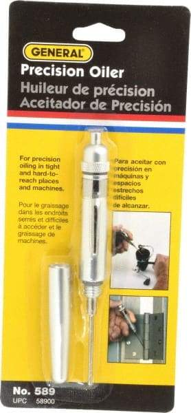 General - Spout, Precision-Needle Oiler - 2-1/4" Long Needle, Aluminum Body - Americas Industrial Supply