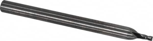 RobbJack - 0.047", 0.0705" LOC, 1/8" Shank Diam, 1-1/2" OAL, 4 Flute, Solid Carbide Square End Mill - Single End, Uncoated, Spiral Flute, 30° Helix, Centercutting, Right Hand Cut, Right Hand Flute, Series SS-4 - Americas Industrial Supply