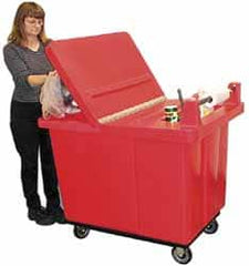 Bayhead Products - 48" Long x 34-1/2" Wide x 11" High, Gray Polyethylene Janitorial Style Lid - Use with Bayhead Poly-Truck UT-20 - Americas Industrial Supply