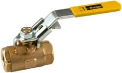 Parker - 1/4" Pipe, Brass Standard Ball Valve - FNPT Ends, Tee Handle, 150 WSP - Americas Industrial Supply