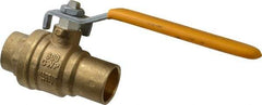 Parker - 3/4" Pipe, Brass Standard Ball Valve - 2 Piece, Inline - One Way Flow, Soldered x Soldered Ends, Lever Handle, 600 WOG, 150 WSP - Americas Industrial Supply