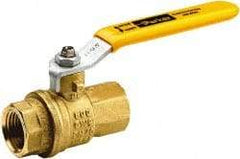 Parker - 1" Pipe, Brass Standard Ball Valve - 2 Piece, Inline - One Way Flow, FNPT x FNPT Ends, Lever Handle, 600 WOG, 150 WSP - Americas Industrial Supply
