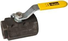 Parker - 1" Pipe, Carbon Steel Standard Ball Valve - 2 Piece, Inline - One Way Flow, FNPT x FNPT Ends, Lever Handle, 2,000 WOG, 150 WSP - Americas Industrial Supply