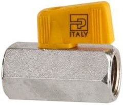 Parker - 3/8 x 1/4" Pipe, Brass Miniature Ball Valve - Inline - One Way Flow, FNPT x FNPT Ends, Wedge Handle, 450 WOG - Americas Industrial Supply