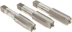 Interstate - 7/8-9 UNC, 4 Flute, Bottoming, Plug & Taper, Bright Finish, High Speed Steel Tap Set - Right Hand Cut, 4-11/16" OAL, 2-7/32" Thread Length - Americas Industrial Supply