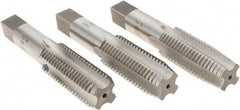 Interstate - 1-8 UNC, 4 Flute, Bottoming, Plug & Taper, Bright Finish, High Speed Steel Tap Set - Right Hand Cut, 5-1/8" OAL, 2-1/2" Thread Length - Americas Industrial Supply