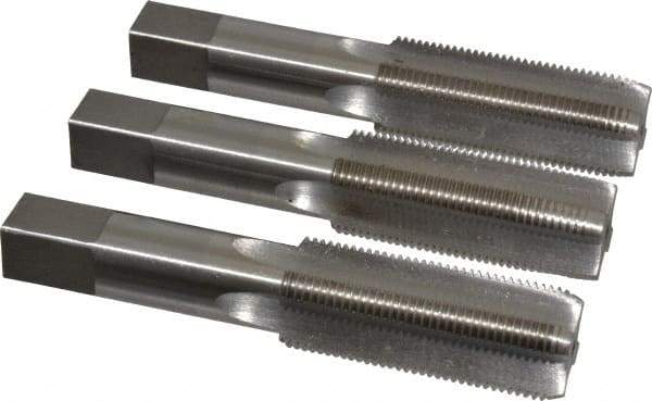 Interstate - 1-14 UNS, 4 Flute, Bottoming, Plug & Taper, Bright Finish, High Speed Steel Tap Set - Right Hand Cut, 5-1/8" OAL, 2-1/2" Thread Length - Americas Industrial Supply