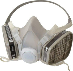 3M - Size S, Thermoplastic Elastomer, Half Mask Facepiece Respirator Assembly - Protection from Organic Vapor, 4 Point Suspension - Americas Industrial Supply