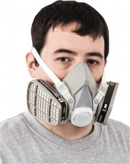3M - Size M, Thermoplastic Elastomer, Half Mask Facepiece Respirator Assembly - Protection from Organic Vapor, 4 Point Suspension - Americas Industrial Supply