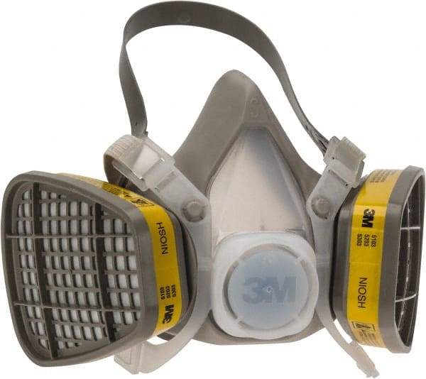 3M - Size S, Thermoplastic Elastomer, Half Mask Facepiece Respirator Assembly - Protection from Organic Vapor, 4 Point Suspension - Americas Industrial Supply