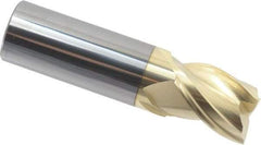 Accupro - 1", 1-1/4" LOC, 1" Shank Diam, 4" OAL, 3 Flute, Solid Carbide Square End Mill - Single End, ZrN Finish, Spiral Flute, Variable° Helix, Centercutting, Right Hand Cut, Right Hand Flute - Americas Industrial Supply