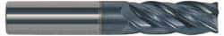 Accupro - 1/8", 1/4" LOC, 1/8" Shank Diam, 1-1/2" OAL, 4 Flute, Solid Carbide Square End Mill - Single End, nACRo Finish, Spiral Flute, Variable° Helix, Centercutting, Right Hand Cut, Right Hand Flute - Americas Industrial Supply
