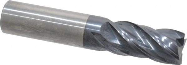 Accupro - 3/4", 4 Flute, Single End, Solid Carbide, Corner Chamfer End Mill - 4" OAL, Right Hand Flute, 1-5/8" LOC, Right Hand Cut - Americas Industrial Supply