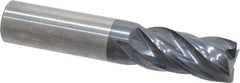 Accupro - 3/4", 4 Flute, Single End, Solid Carbide, Corner Chamfer End Mill - 4" OAL, Right Hand Flute, 1-5/8" LOC, Right Hand Cut - Americas Industrial Supply