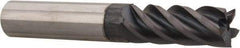 Accupro - 5/8", 2-1/4" LOC, 5/8" Shank Diam, 5" OAL, 5 Flute, Solid Carbide Square End Mill - Single End, nACRo Finish, Spiral Flute, Variable° Helix, Centercutting, Right Hand Cut, Right Hand Flute - Americas Industrial Supply