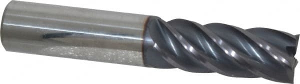 Accupro - 5/8", 1-5/8" LOC, 5/8" Shank Diam, 3-1/2" OAL, 5 Flute, Solid Carbide Square End Mill - Single End, AlTiN Finish, Spiral Flute, Variable° Helix, Centercutting, Right Hand Cut, Right Hand Flute - Americas Industrial Supply