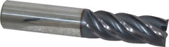 Accupro - 5/8", 1-5/8" LOC, 5/8" Shank Diam, 3-1/2" OAL, 5 Flute, Solid Carbide Square End Mill - Single End, AlTiN Finish, Spiral Flute, Variable° Helix, Centercutting, Right Hand Cut, Right Hand Flute - Americas Industrial Supply