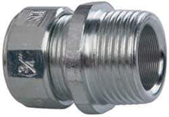 Cooper Crouse-Hinds - 0.15 to 1/4" Cable Capacity, Liquidtight, Straight Strain Relief Cord Grip - 3/4 NPT Thread, 1-5/16" Long, Steel - Americas Industrial Supply