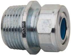 Cooper Crouse-Hinds - 0.35 to 0.45" Cable Capacity, Liquidtight, Straight Strain Relief Cord Grip - 3/4 NPT Thread, 1-5/16" Long, Steel - Americas Industrial Supply