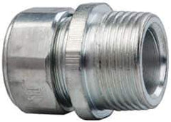 Cooper Crouse-Hinds - 0.55 to 0.65" Cable Capacity, Liquidtight, Straight Strain Relief Cord Grip - 3/4 NPT Thread, 1-5/16" Long, Steel - Americas Industrial Supply