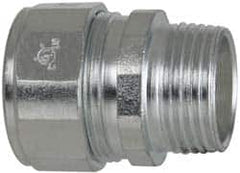 Cooper Crouse-Hinds - 0.65 to 3/4" Cable Capacity, Liquidtight, Straight Strain Relief Cord Grip - 3/4 NPT Thread, 1-9/16" Long, Steel - Americas Industrial Supply