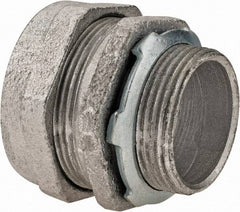 Cooper Crouse-Hinds - 1-1/4" Trade, Malleable Iron Compression Straight Rigid/Intermediate (IMC) Conduit Connector - Noninsulated - Americas Industrial Supply