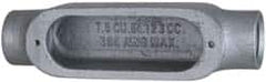 Cooper Crouse-Hinds - Form 5, C Body, 2" Trade, Rigid Malleable Iron Conduit Body - Oval, 11-1/2" OAL, 75 cc Capacity, Gray - Americas Industrial Supply