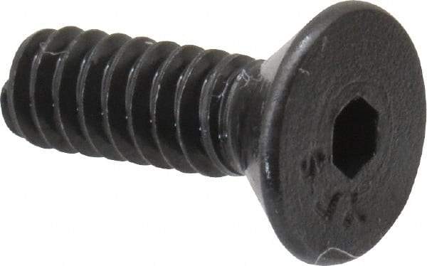 Value Collection - #6-32 UNC Hex Socket Drive, 82° Flat Screw - Alloy Steel, Black Oxide Finish, Fully Threaded, 7/16" OAL - Americas Industrial Supply