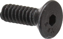 Value Collection - #6-32 UNC Hex Socket Drive, 82° Flat Screw - Alloy Steel, Black Oxide Finish, Fully Threaded, 7/16" OAL - Americas Industrial Supply
