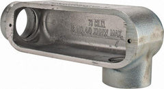 Cooper Crouse-Hinds - Form 5, LL Body, 2" Trade, Rigid Malleable Iron Conduit Body - Oval, 10-1/2" OAL, 68 cc Capacity, Gray - Americas Industrial Supply